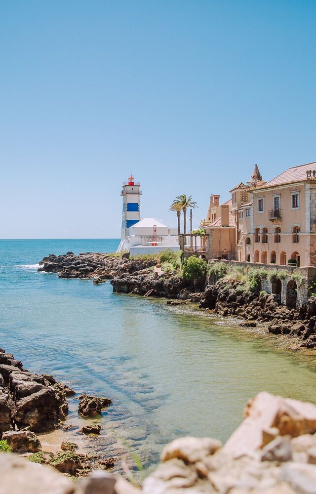 Cascais coast in August light